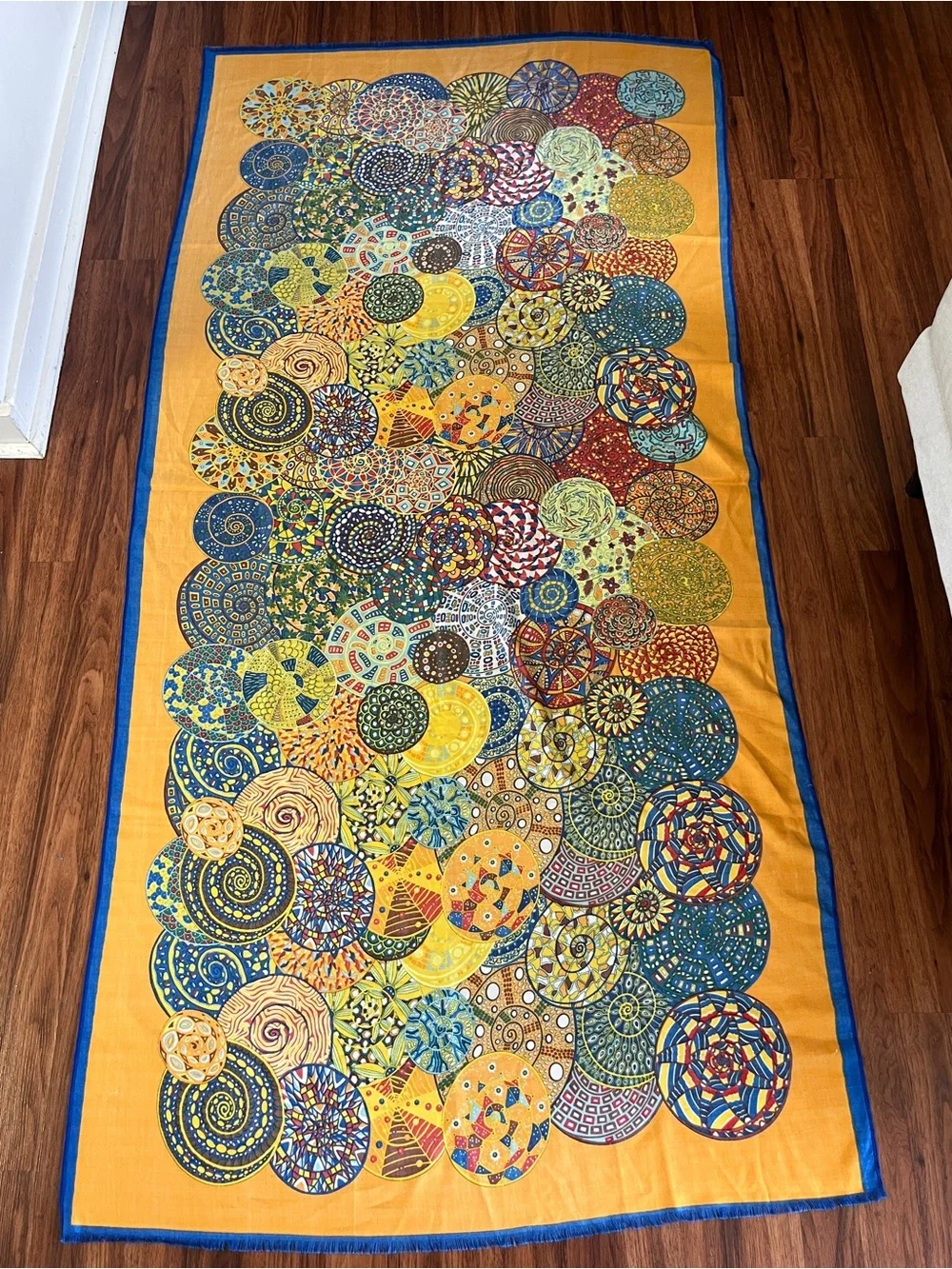 Bohemian oversized Mandala art to wear Shaw scarf wrap pashmina burning man